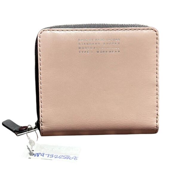 NWT! Marc by Marc Jacobs Dusty Pink Workwear Mini Compact Bifold CC Wallet - Picture 1 of 6